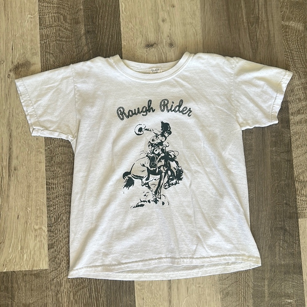 Rough Rider White Baby Tee OS
